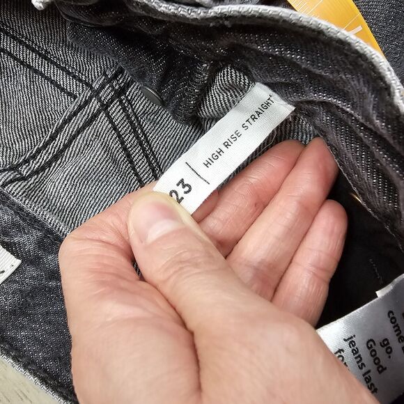 PACSUN Women's Grunge Ripped Distressed Black Grey Frayed Hem High Straight Jean - Picture 5 of 8